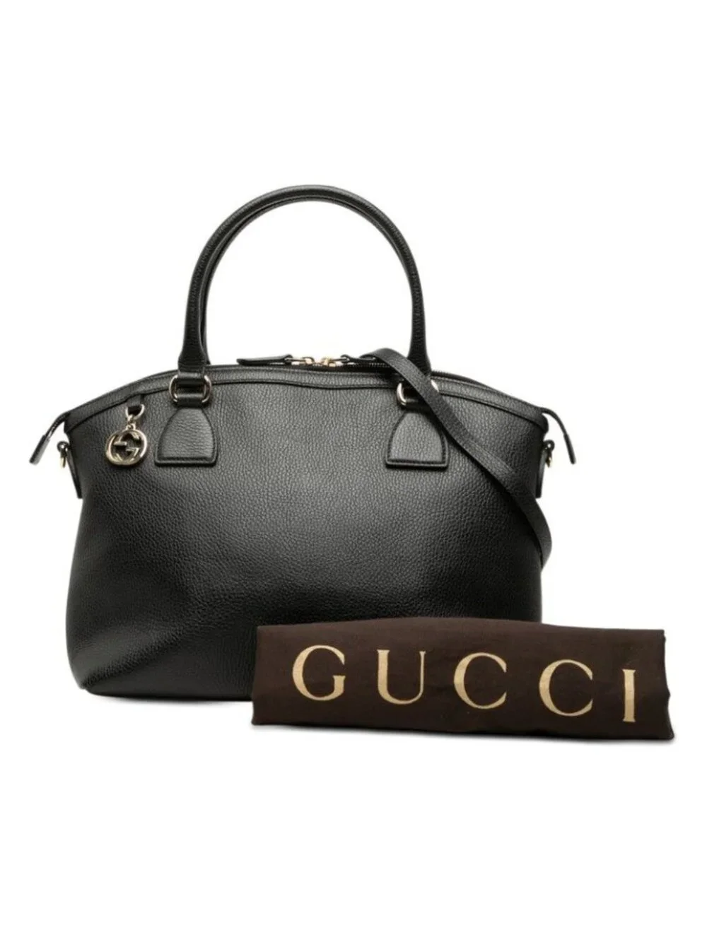 Gucci Interlocking 2-Way Shoulder Bag Black Leather - Picture 8 of 8